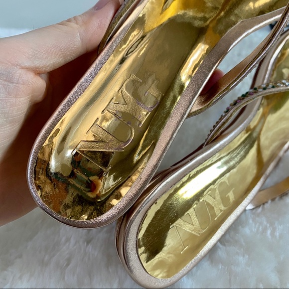 Block Low Heel Sandals Rhinestone Thong Slippers - Picture 9 of 9